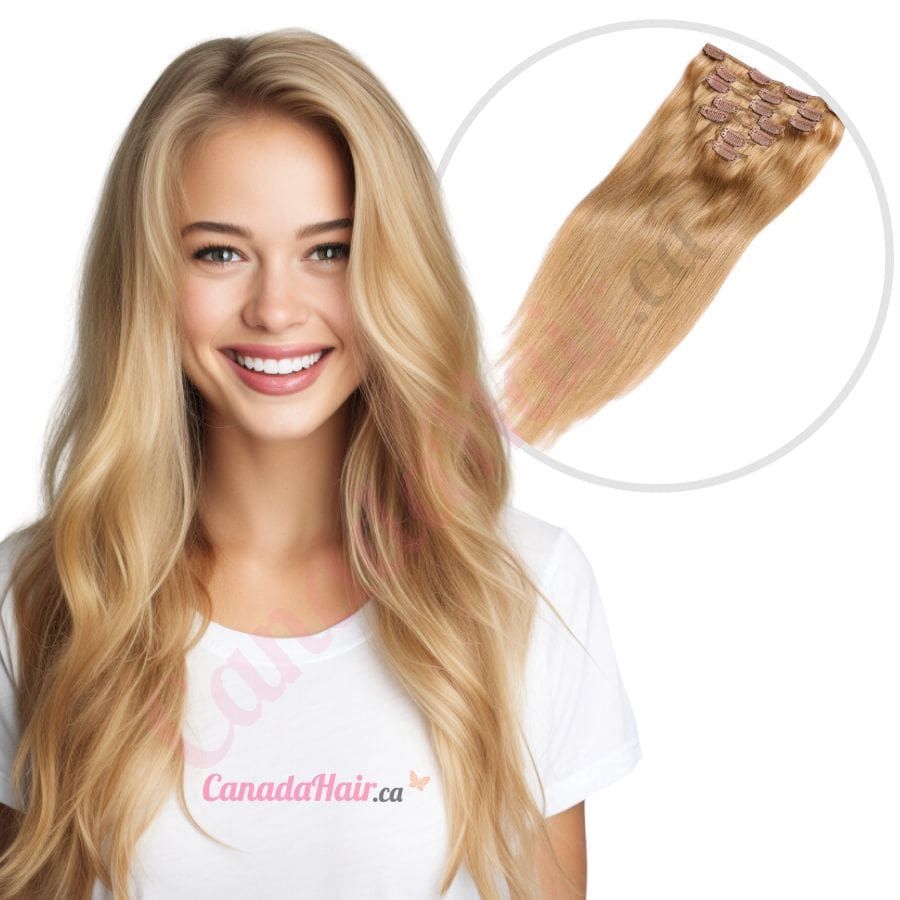 Strawberry Blonde 27 CLIP IN hair extensions 100 real hair human hair