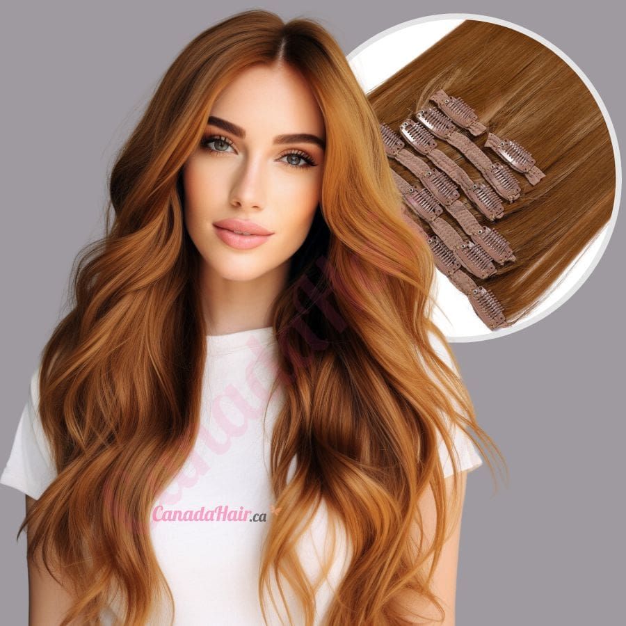 Strawberry Blonde 27 CLIP IN hair extensions synthetic hair