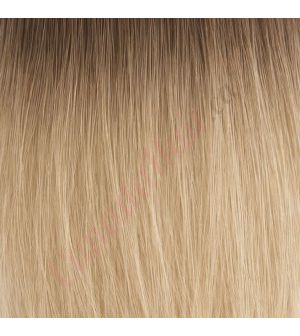 18 inch Clip-ins Remy Human Hair Rooted Dark Blonde to Light Ash Blonde #06T9A 100g