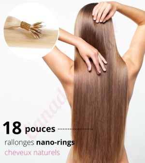 18 Inch Nano-Rings Human Hair