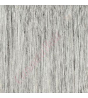 10 inch Topper with Bangs for Part Area, Remy Hair Salt & Pepper Grey #1b80 40g