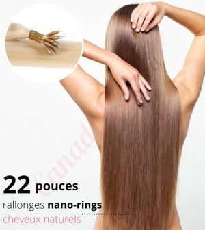 22 Inch Nano-Rings Human Hair