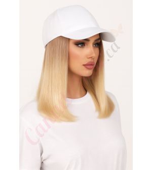 10 inch Remy Hair Ombre Ash Blonde Wig, White Hat [FINAL SALE]