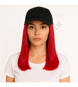 Red Wig Hat - Human Hair [FINAL SALE]