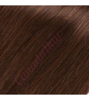 14 inch Wavy Clip-ins Remy Human Hair Chocolate Brown #4 85g