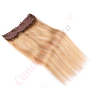 Rooted Honey Blonde Highlights #4t12/613 Invisible Wire Human Hair