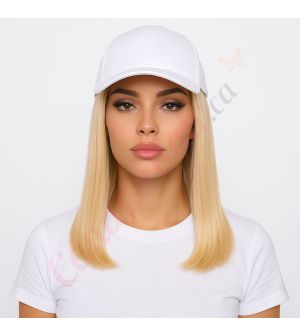 10 inch Remy Hair Blonde #60 Wig, White Hat [FINAL SALE]