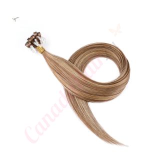 Chestnut Brown Balayage #6t6/18 Micro-loops Human Hair