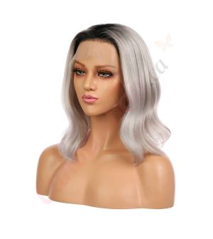 Alexis - Short Grey Remy Human Hair Wig 14 Inches Bob Wig 