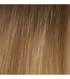 14 inch Wavy Clip-ins Remy Human Hair Medium Brown to Light Blonde Blend #B4T8 10E 85g