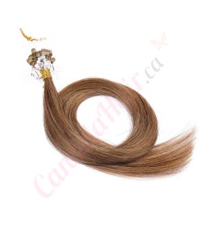 micro-loop hair extensions canadahair	Light brown #8