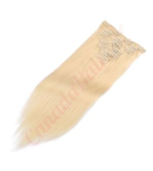 clip-in canadahair extensions remy hair color Bleach Blonde (#613) 