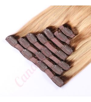 Rooted Honey Blonde Highlights #4t12/613 Clip-ins Human Hair