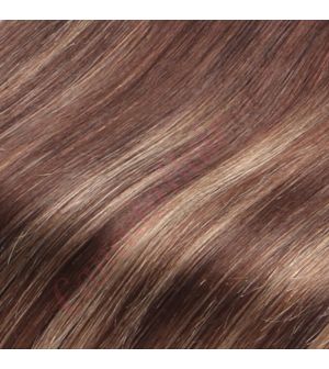 14 inch Topper Full Coverage, Remy Human Hair Dark Brown & Blonde Balayage 95g