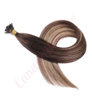 Dark Brown & Blonde Balayage Fusion Human Hair