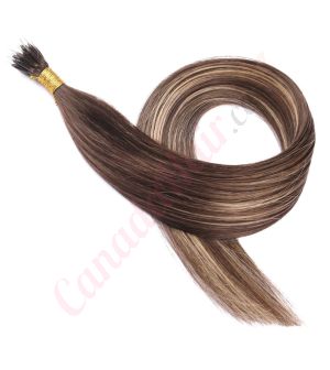 Dark Brown & Blonde Balayage Nano-Rings Human Hair