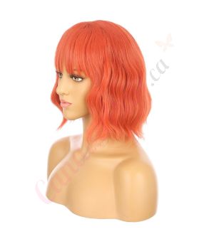 DM1810688-v4 Orange Red Short Synthetic Hair Wig with Bangs [FINAL SALE]