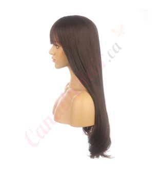 DM1810750-v4 Brown Long Synthetic Hair Wig with Bangs [FINAL SALE]