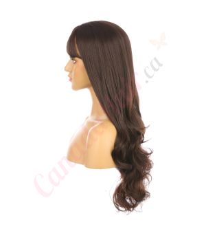 DM1810756-v4 Brown Long Synthetic Hair Wig with Bangs [FINAL SALE]