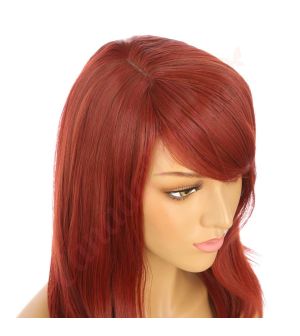 DM1810887-v4 Soft Red Short Synthetic Hair Wig with Bangs [FINAL SALE]