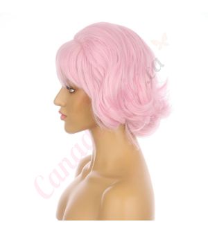 DM2031090-v4 Pastel Pink Short Synthetic Hair Wig with Bangs [FINAL SALE]