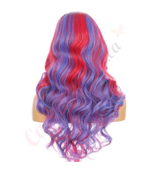 DM2031105-v4 Ombre Red and Blue Long Synthetic Hair Wig  [FINAL SALE]