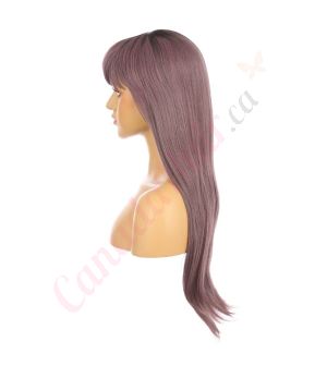 DM2031205-v4 Brown Purple Long Synthetic Hair Wig with Bangs [FINAL SALE]