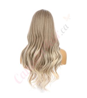 DM2031307-v4 Dark Ash Blonde Long Synthetic Hair Wig with Bangs [FINAL SALE]