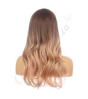 DM2031311-v4 Ombre Light Brown Long Synthetic Hair Wig with Bangs [FINAL SALE]