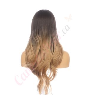 DM2031318-v4 Ombre Caramel Brown Long Synthetic Hair Wig  [FINAL SALE]