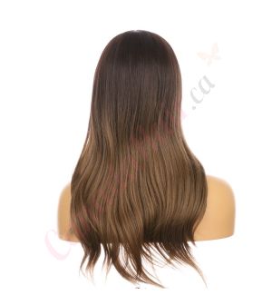 DM2031342-v4 Ombre Soft Brown Long Synthetic Hair Wig with Bangs [FINAL SALE]