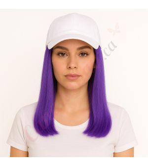 Purple Wig Hat - Human Hair [FINAL SALE]