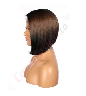 FU190302670 - Short Ombre Brunette Synthetic Hair Wig [Final Sale]