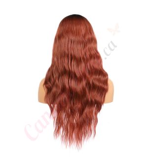 FU190322678 - Long Dark Auburn Synthetic Hair Wig [Final Sale]