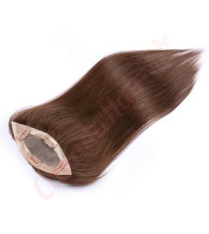Dark Brown #2 Hair Topper Thinning Hair Full Crown (Size: 6.5 inch x 2.25 inch) Remy Human Hair