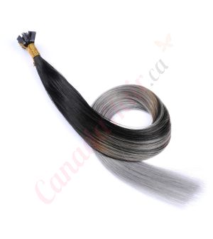 Ombre Gray Fusion Human Hair
