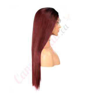 G1901657 - Long Burgundy Synthetic Hair Wig [Final Sale]