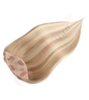 Dark Blonde Balayage Hair Topper For Thinning Hair Full Crown (Size: 6.5 inch x 2.25 inch) Remy Human Hair 