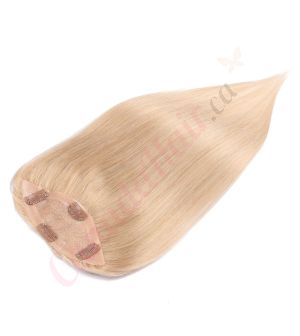 Sandy Blonde Hair Topper For Thinning Hair Full Crown (Size: 6.5 inch x 2.25 inch) Remy Human Hair 