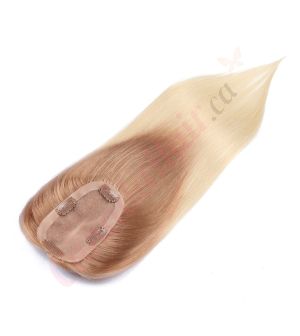 Ombre Ash Blonde Hair Topper For Thinning Hair Part (Size: 2.75 inch x 5 inch) Remy Human Hair 