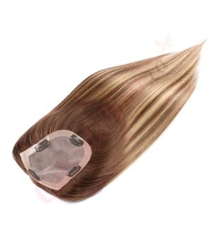 Ombre Balayage Hair Topper for Thinning Hair Crown (Size: 5 inch x 4 inch) Remy Human Hair 