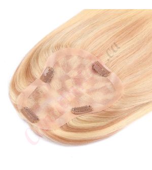 Ombre Light Blonde Hair Topper For Thinning Hair Part Large Coverage (Size: 3 inch - 5.75 inch x 5 inch) Remy Human Hair 