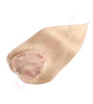 Sandy Blonde Hair Topper for Full Coverage (Size: 6.5 inch x 6.5 inch) Remy Human Hair 