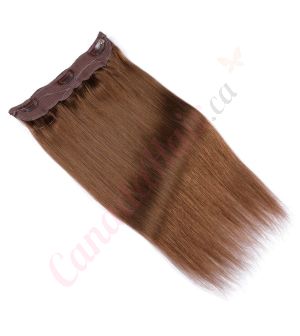 Chestnut Brown #6 Invisible Wire Extensions - Human Hair