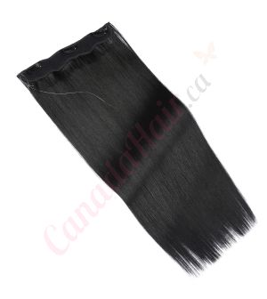 Jet Black #1 Invisible Wire Extensions - Synthetic Hair [FINAL SALE]