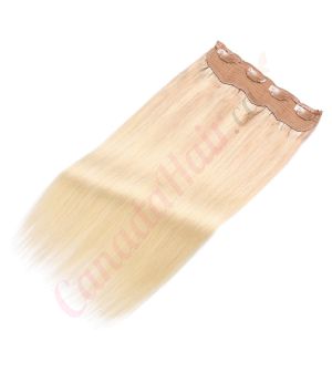 human hair halo extensions 	light blonde ombre