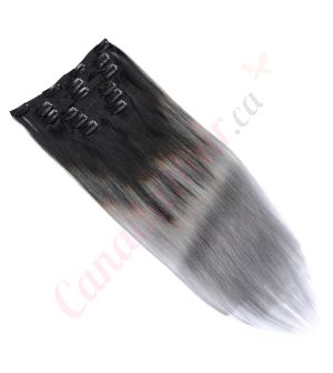 Ombre Grey Clip-ins Human Hair