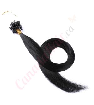 micro-loop hair extensions canadahair	Jet Black #1