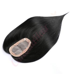 Jet Black #1 Hair Topper For Thinning Hair Part (Size: 2.75 inch x 5 inch) Remy Human Hair 