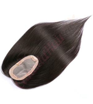 Black / Brown #1b Hair Topper For Thinning Hair Part (Size: 2.75 inch x 5 inch) Remy Human Hair 